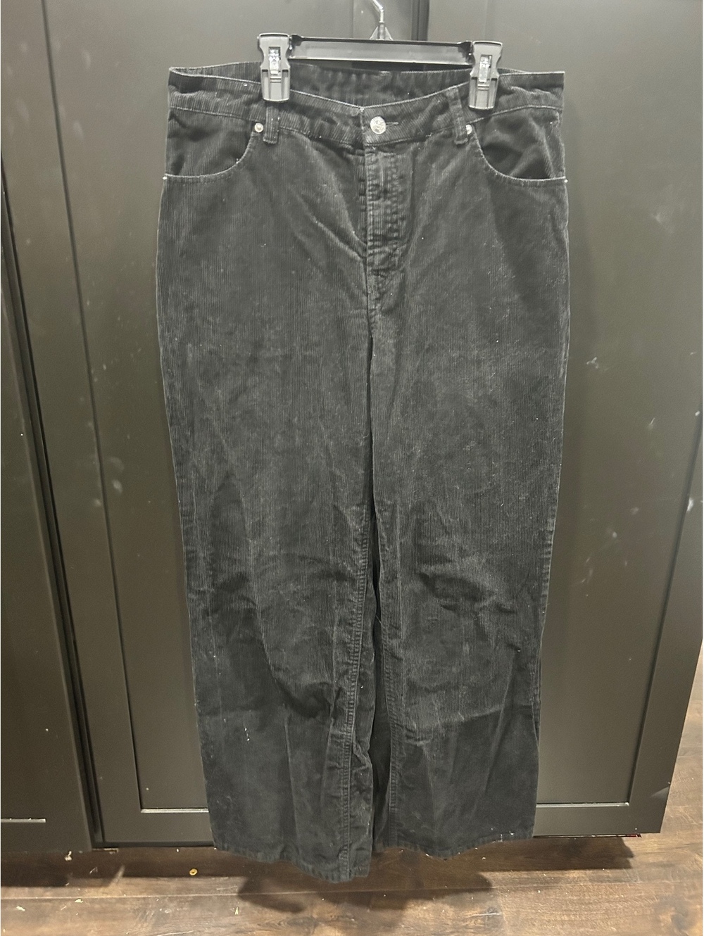 H&M Black Corduroy Wide Leg Pants Size 12